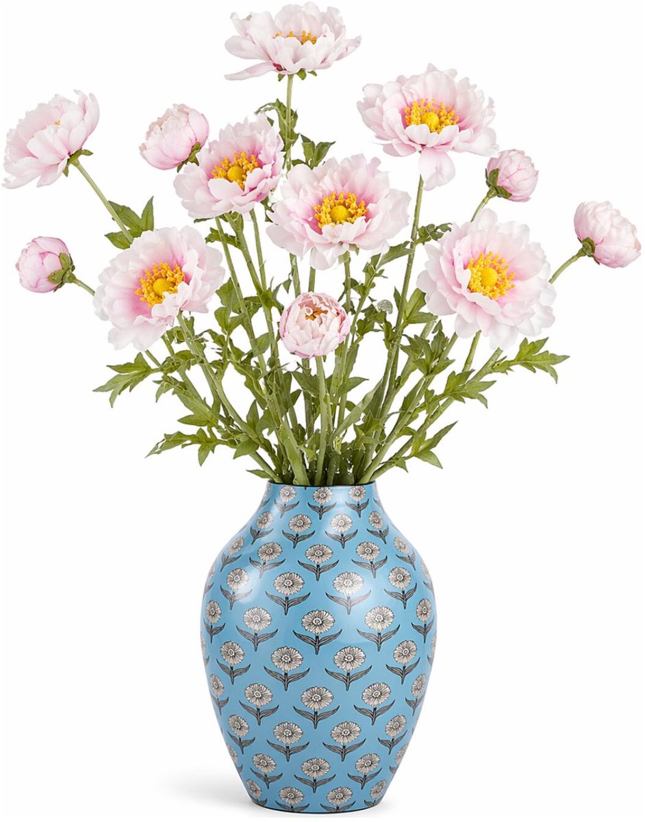 Mica Decorations Kunstbloem Klaproos Poppy - 4x - H62 cm - roze - kunststof - stelen kunstbloemen - boeket - rozen bloemetjes Lichtroze