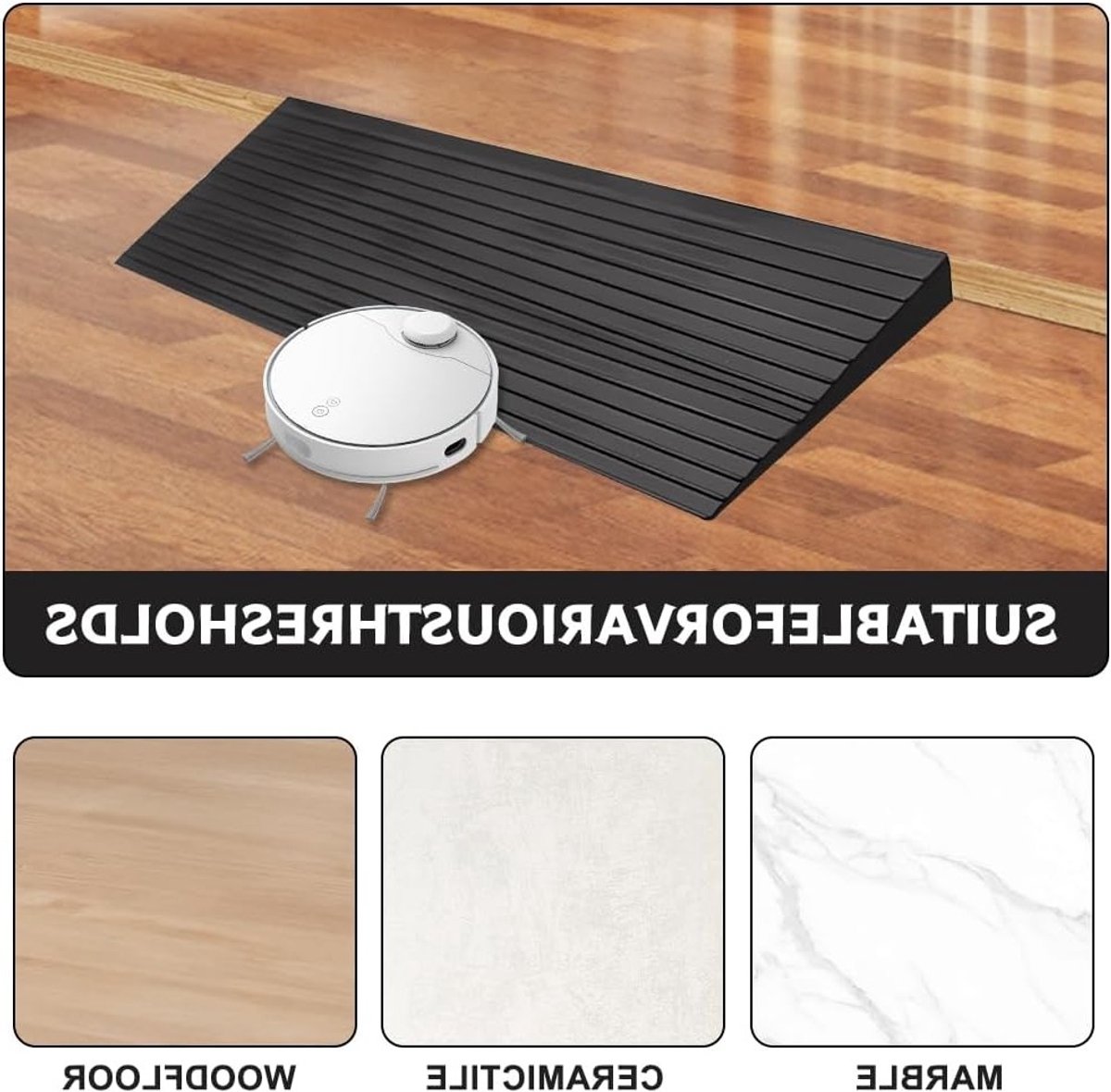 Drempelhelling van PVC 100x5x1cm, Antislip Oplossing voor Rolstoelen, Robotstofzuigers en Scooters