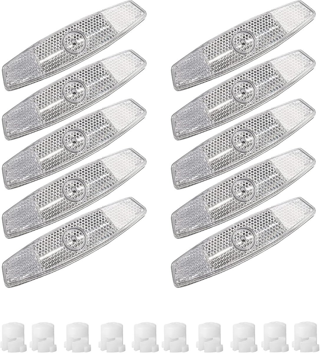 10 stuks spaakreflectoren, fietswagen, reflectoren, spaakreflectorband voor fiets, spaakreflectoren voor mountainbike, racefiets, met gesp, wit