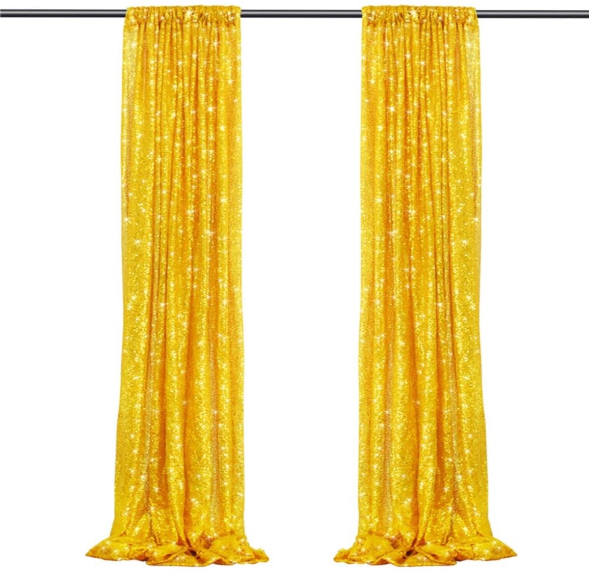 Allecto - Sequins Gordijn - Fotografie Decoratie - Gouden 122x300 cm - Feestdecoratie - Luxe uitstraling - Geschikt voor evenementen - Gouden kleur