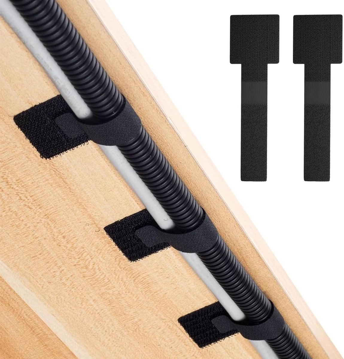 Kabelbeheer voor Bureau: 50 Stuks Zelfklevende Nylon Kabelhouders, Herbruikbare en Verstelbare Kabelbinders, Onder Bureau Kabelorganizer voor Thuisdecoratie