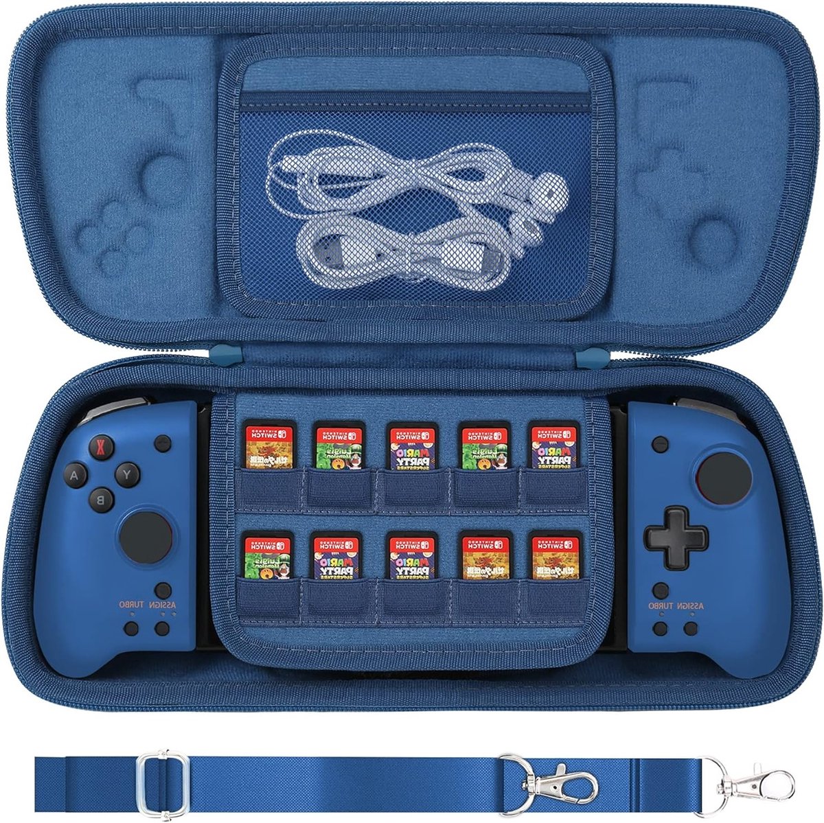 Beschermhoes voor Switch Split Pad Pro en Hori Split Pad - Compacte Controller Case (Blauw) met Schokbestendige Bescherming en Ergonomisch Ontwerp