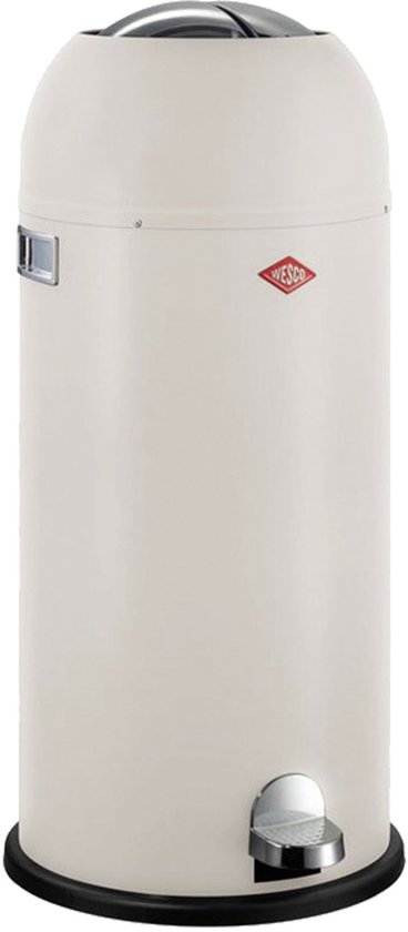 WESCO Kickmaster Maxi Prullenbak | Pedaalemmer | 40 Liter | Metaal - Mat zand | Vuilnisbak - Made in Germany