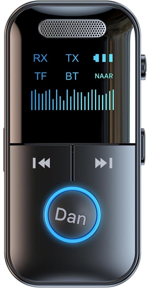longziming -Draadloze Bluetooth Audio Ontvanger - 2-in-1 Zender En Ontvanger - Draagbare Adapter - HD Display Status - Duurzaam ABS Materiaal - Lange Batterijduur - 1 Stuk