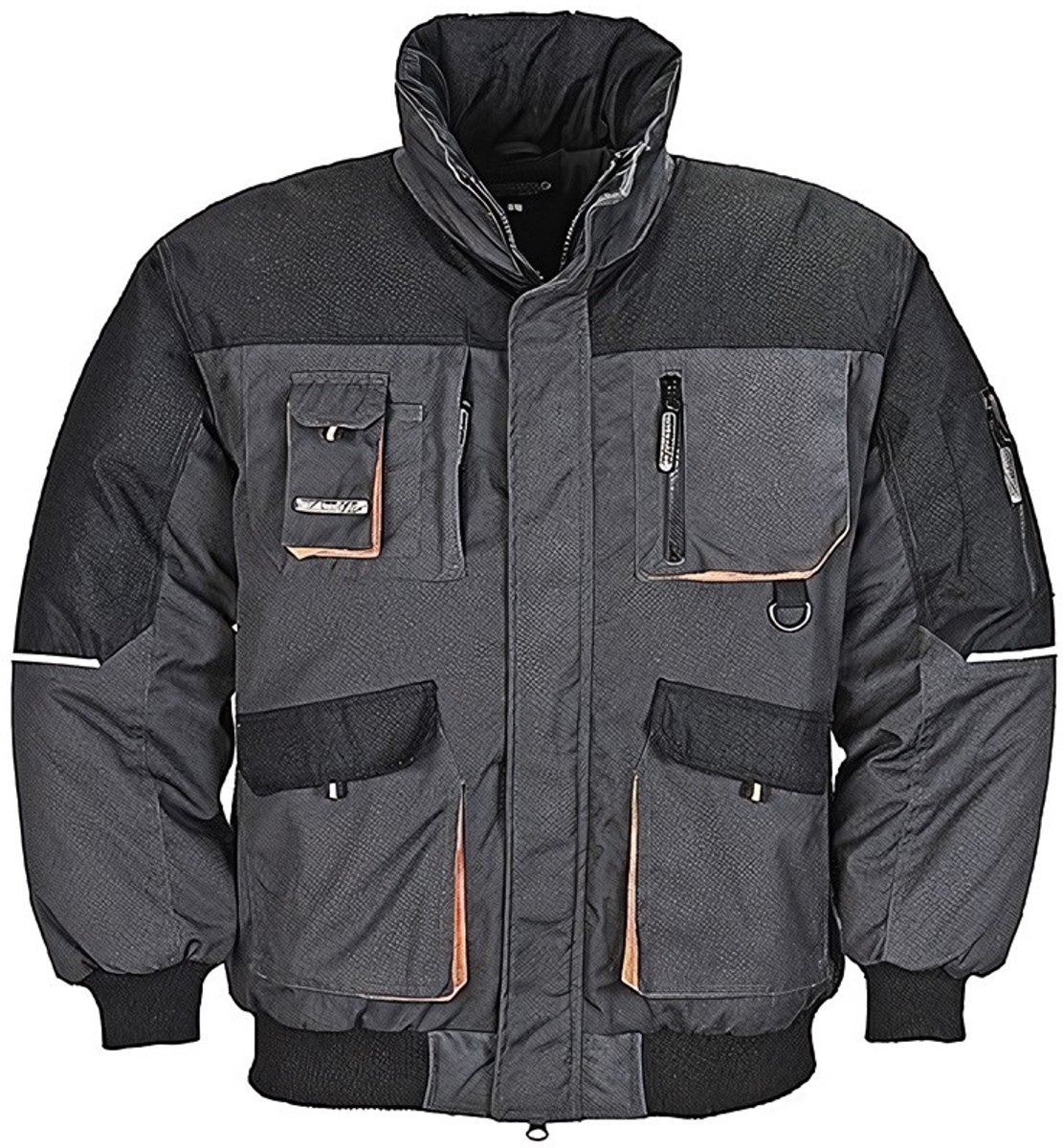 Terratrend Job pilotenjack met hoge zichtbaarheid donkergrijs/zwart 6XL