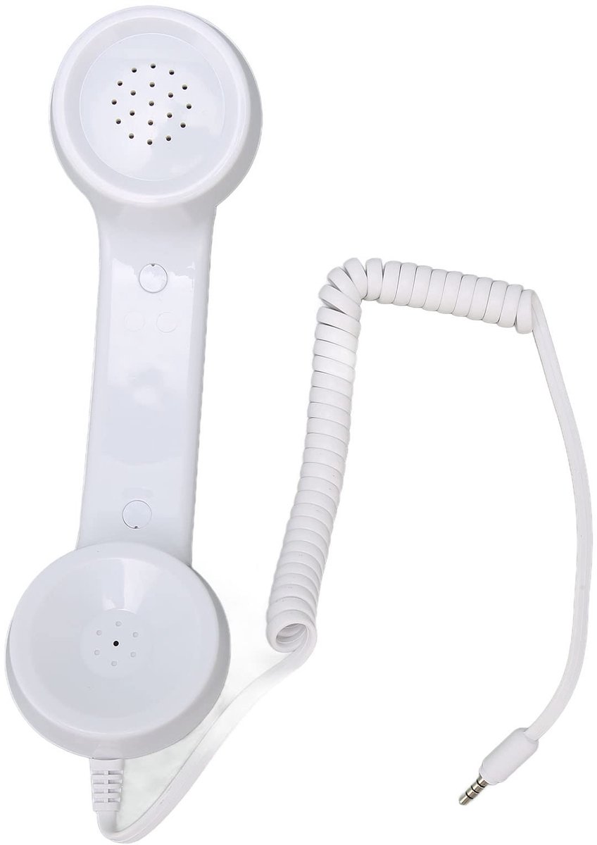 Allecto - Retro Telefoonhoorn - Telefoonontvanger - Gebruiksgemak - Wit - Multifunctioneel - Handheld - Geschikt voor Smartphone en Computer - Retr...