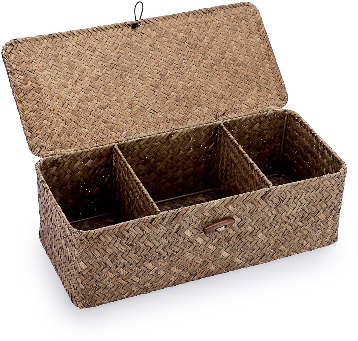 Allecto - Seegras Storage Box - Multifunctionele Opbergmand - Natuurlijke Materialen - Rectangular - Woven Rattan - Perfect voor Woonkamer en Badkamer