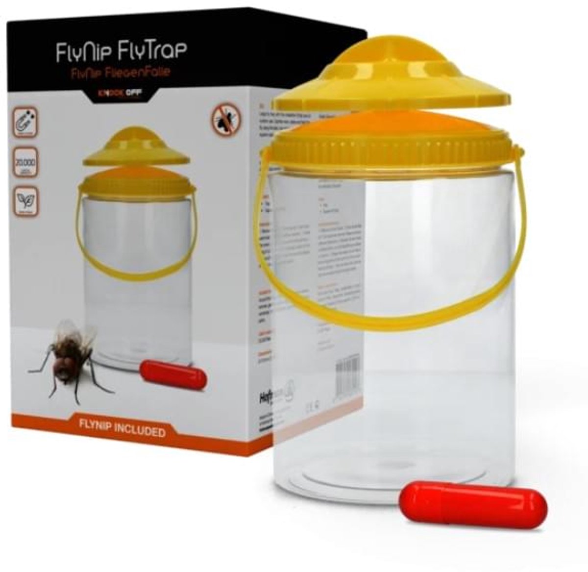 Knock Off FlyNip Vliegenval met Vliegenlokstof - Effectieve Insectenval - Met gratis cheatsheet
