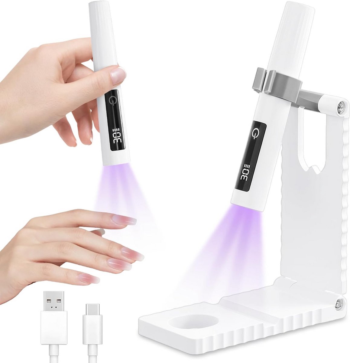 Draagbare UV-nagellamp voor Gelnagels, USB-C, 3W met Timer