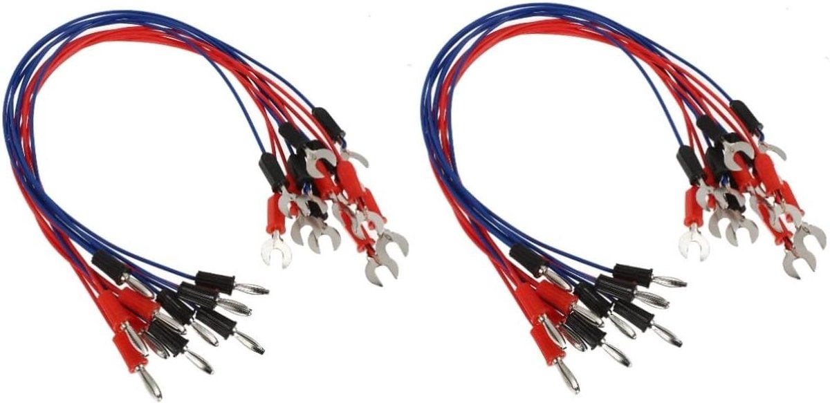Leerdraden Elektriciteit - Meetkits Koper - Klaslokalen Demo's - Flexibel Hittebestendig - 40 cm - Zwart Rood