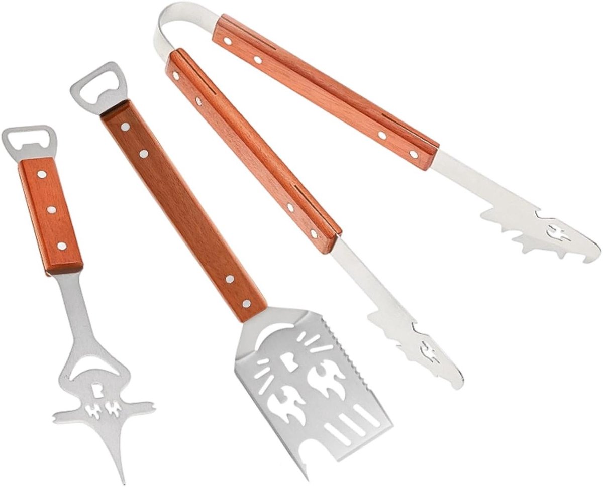 Grillset RVS - Barbecue Tools - Buiten Koken - 7-in-1 Spatel - 43 cm Lengte - Zilver