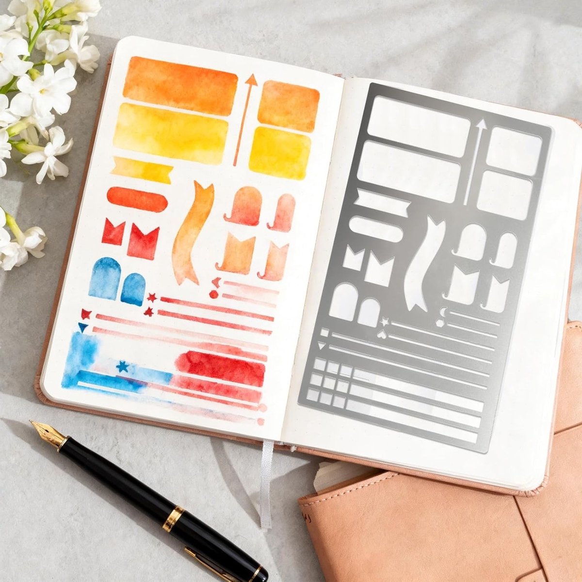 Herbruikbare Kalendervormpjes voor Dagboeken, Notitieboeken en Scrapbooks - Set van 2 Stuks, Creatieve Knutseltemplates — cadeau in Kalenders & Planners - foto 3