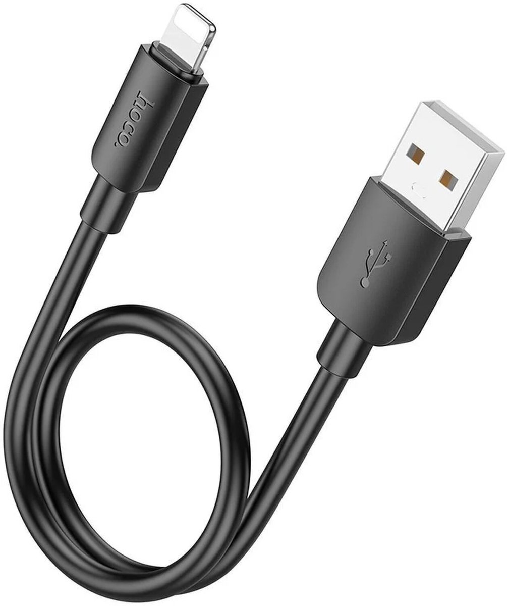 Hoco X96 12W Fast Charge PD USB naar Lightning Laadkabel 0.25M Zwart