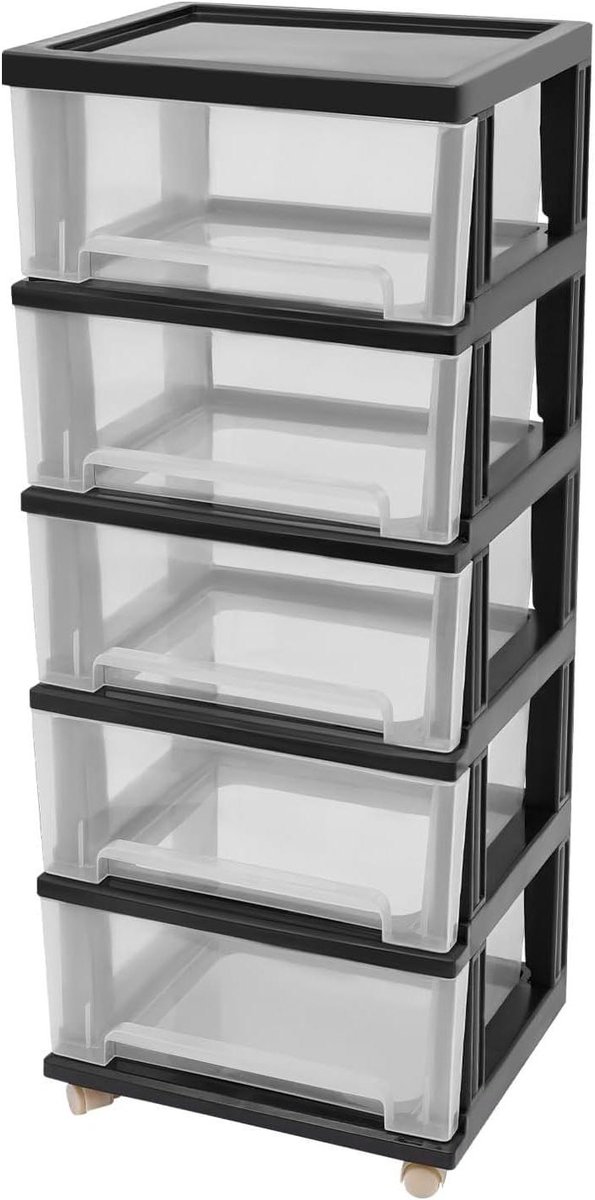 Opbergtoren met Laden - Ladekast Organizer - Ruimte Ordenen - 5 Grote Laden - 40 cm Breed - Wit