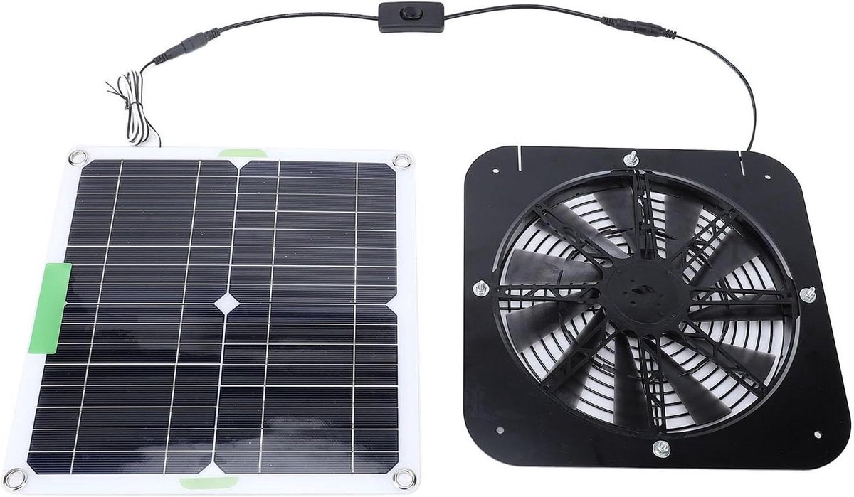 Afzuigventilator op Zonne-energie - Zonnepaneel Ventilator - Luchtcirculatie Verbeteren -