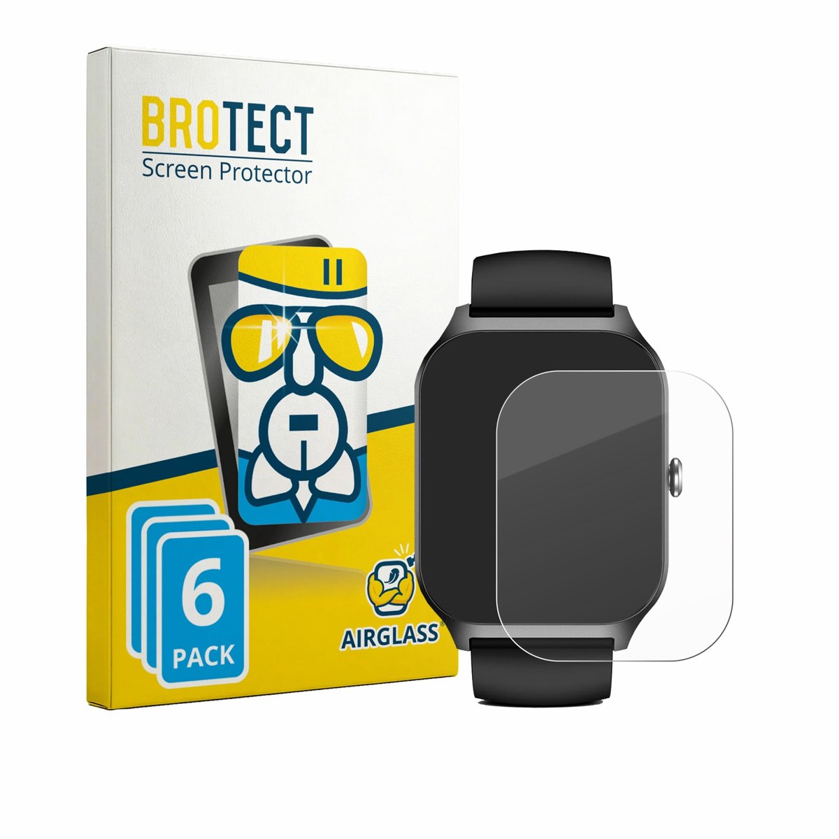Screenprotector 6 Stuks voor Kriutefy Smartwatch 1.83" Beschermglas transparant