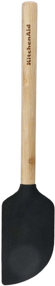 Spatel, Pannenlikker, Met Punt, 30 cm, Siliconen, Bamboe, Zwart, Hittebestendig - KitchenAid