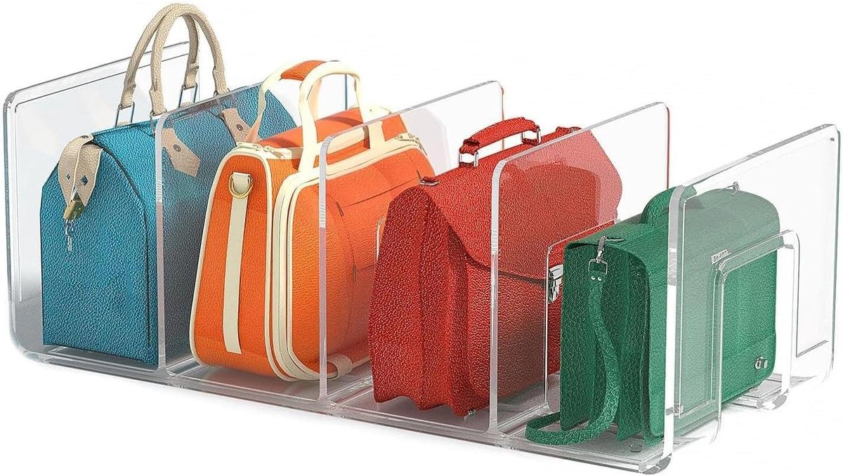 Kast Organizer - Tas Houders - Handtassen Opbergen - Transparant Design - 32 cm - Transparant