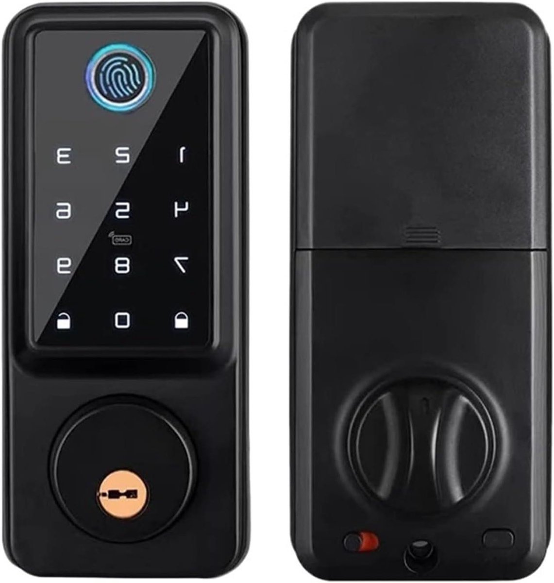 Slim deurslot - Elektronisch slot - Toegangscontrole - Meerdere ontgrendelopties - 35-50 mm deurdikte - Zwart