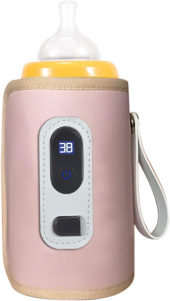 Bol.com USB Melkflesverwarmer met Temperatuurregeling en LCD-scherm - Draagbare en Waterdichte Flessenwarmer voor Thuis en Reizen aanbieding