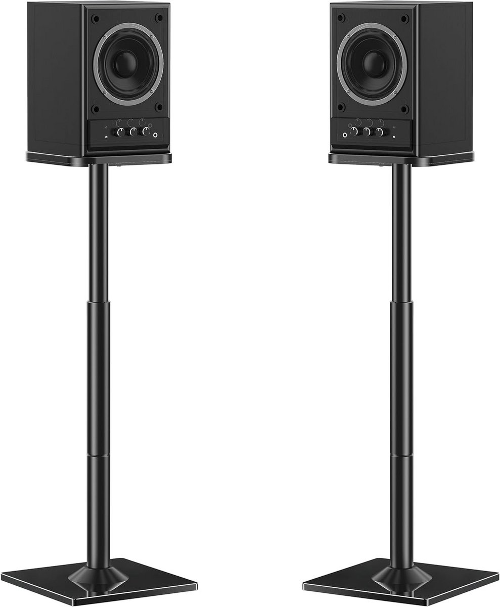 Speaker Stands - Box Stands - Muziek Luisteren - Ingebouwde Kabelgoot - Tot 95 cm Hoog - Zwart