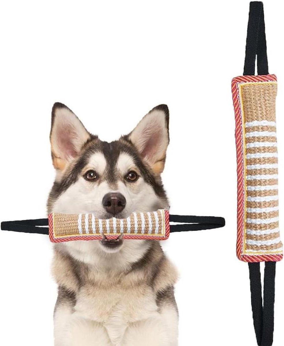 Bijtworst Hondenspeelgoed - Trekkoord Speelgoed - Hondentraining Spelen - Robuust Jute Materiaal - 30 cm - Natuurlijk