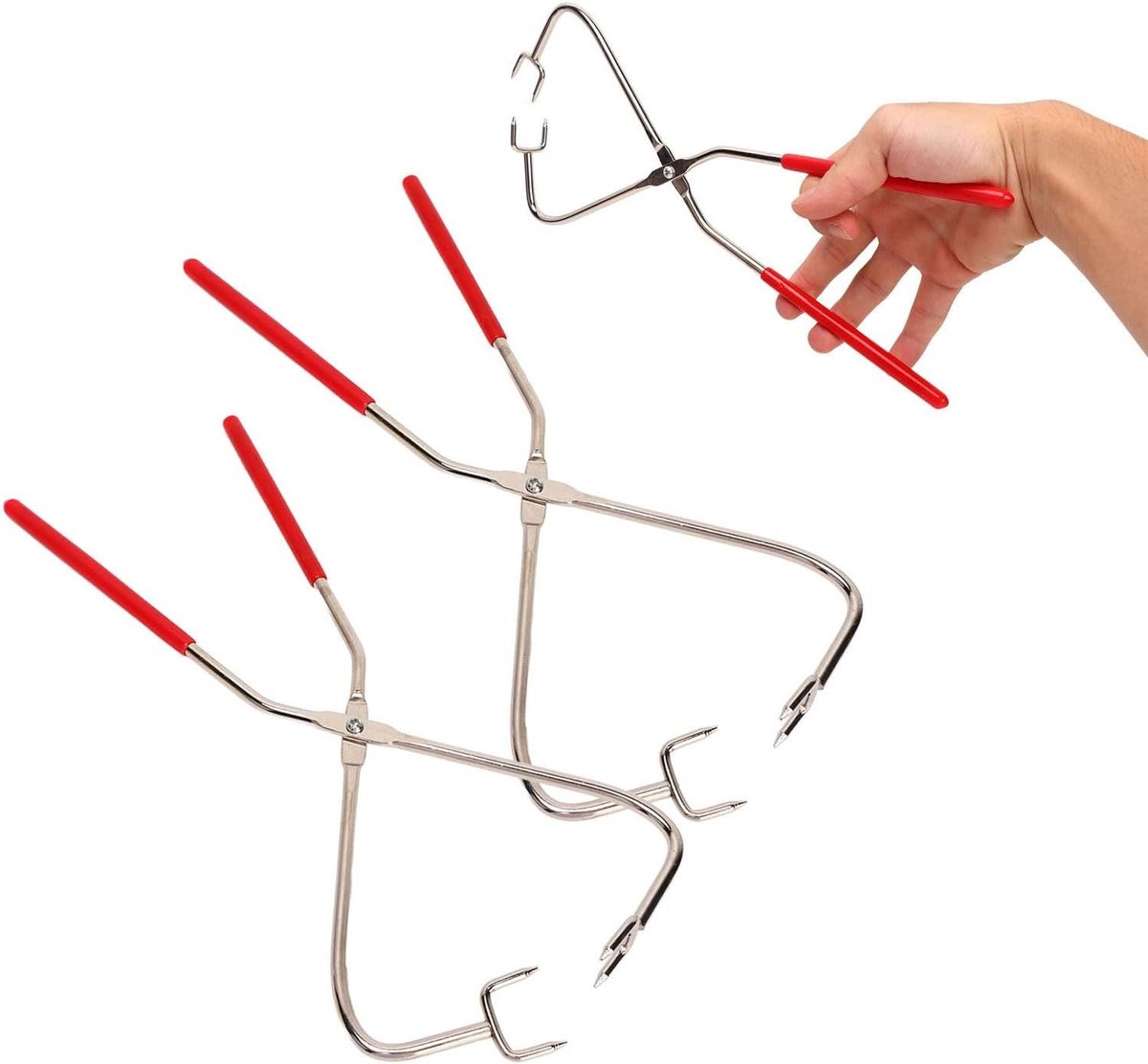 Beglazingsschaar - Aardewerk tang - Keramiek decoreren - 360 graden grip - 33 x 10 x 3 cm - Rood