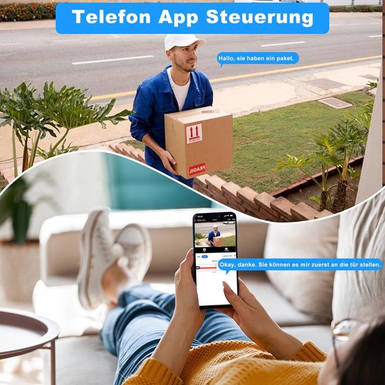 Draadloze Deurbel Camera - Beveiligingscamera Voordeur - Bezoekers Herkennen - 4.3 Inch Scherm - 1080p HD Resolutie - Zwart — afbeelding 3