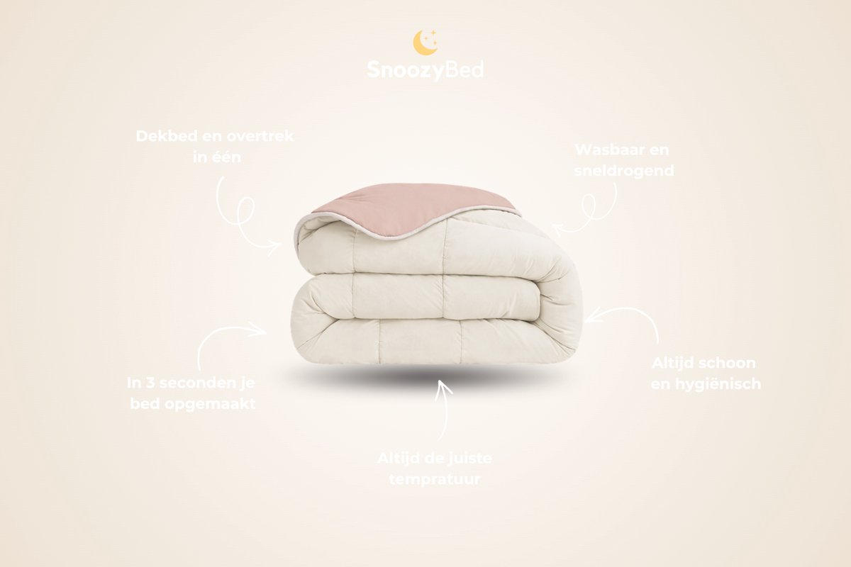 SnoozyBed Blush & Coco - Hoesloos Dekbed Zonder Overtrek - Wasbaar - Licht Zomerdekbed