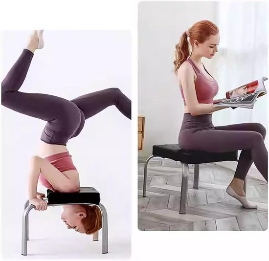 Yoga Inversie Stoel - Yogakruk Balans - Inversie Training - Verwijderbaar Zitkussen - 42 x 43 x 30 cm - Zwart — afbeelding 4