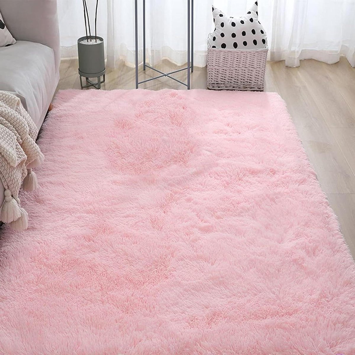 Hoogpolig Vloerkleed - Pluche Tapijt - Woonkamer Decoratie - Antislip Bodem - 60 x 160 cm