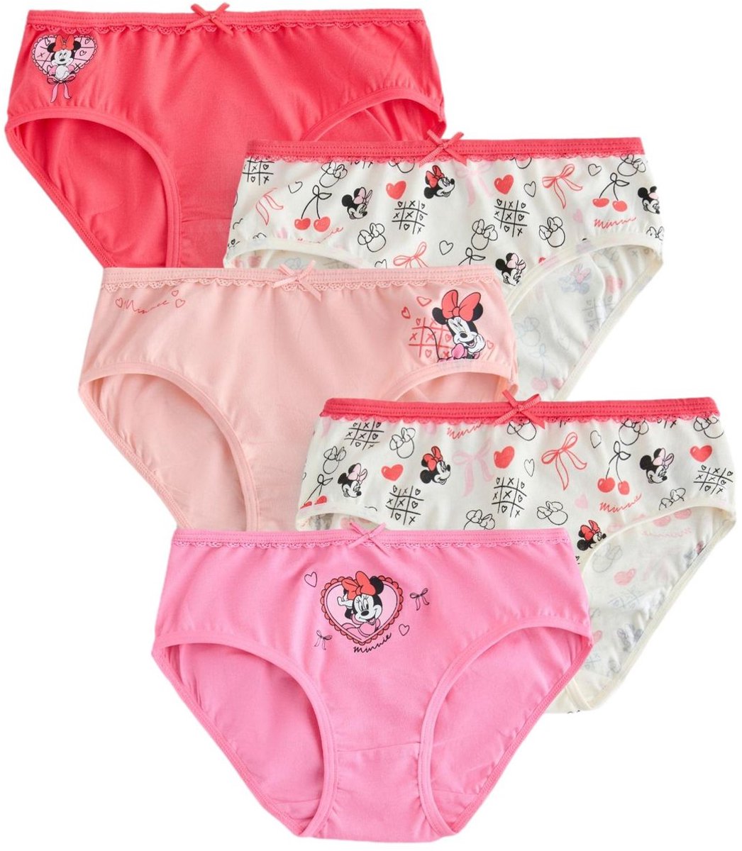 Next - Meisjes - Set van 5 Minnie Mouse-slips - Rood