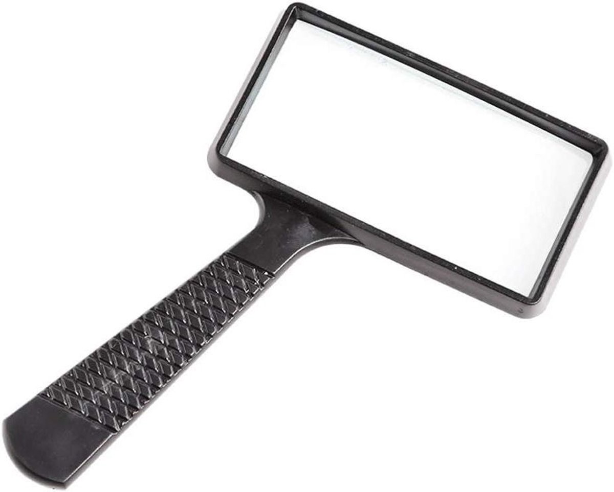 Handvergrootglas - Leesloep - Fijne Details Bekijken - Optische Glazen Lens - 50 mm x 95 mm - Zwart