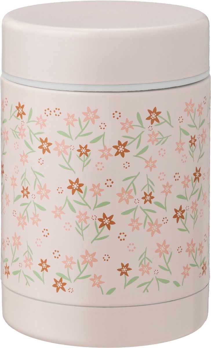 Fresk Thermos Lunchbox 300 ml - RVS Voedselcontainer – BPA-vrij – Lekvrije dop – Thermosbeker – Food Jar tot 6 Uur Warm – Lunchpot - Roze - Garden Flowers