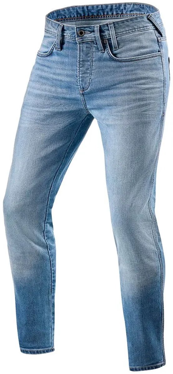 REV'IT! Jeans Piston 2 SK Lichtblauw Used Motorjeans - Maat L34/W28 - Broek – foto 7