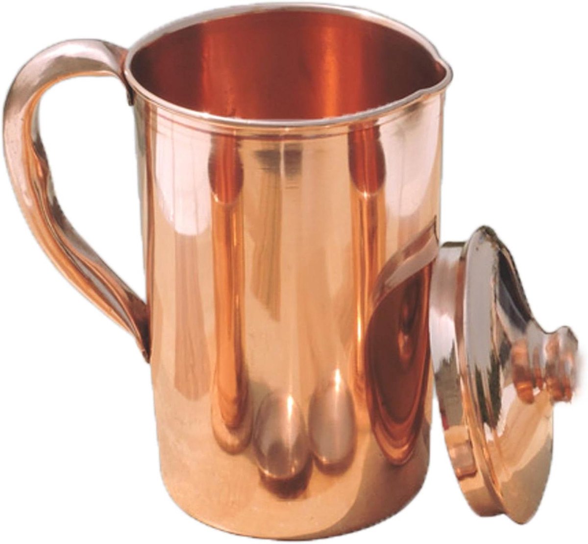 Koperen Waterkan - Ayurveda Kruik - Dranken Serveren - Glad Afgewerkt - 360 gram - Bruin