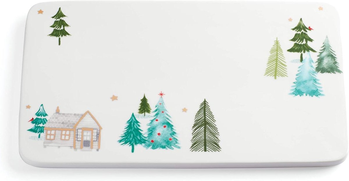 Kaasplank - Serveerschaal - Borrelhapjes Presenteren - Winterse Decoratie - 1.7 kg - Groen