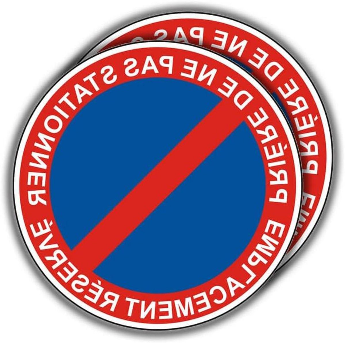 Parkeerverbod Bord - Niet Parkeren Teken - Verkeersregels Handhaven - Zelfklevend Aluminium - 16.7 cm Diameter - Rood Wit