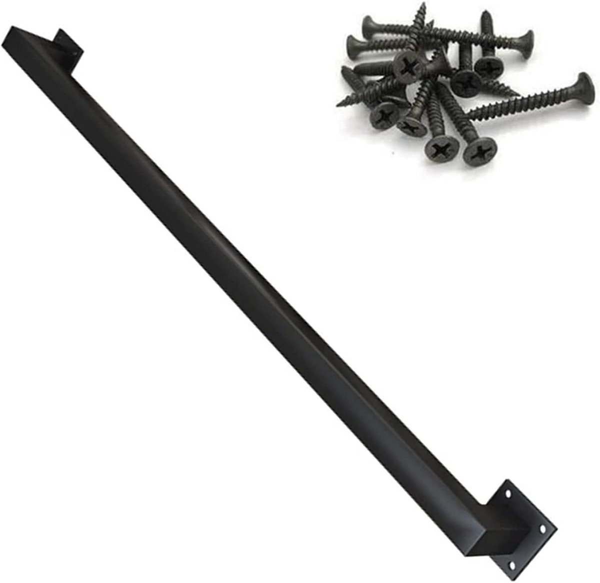 Trapleuning Leuning - Handgreep Veiligheid - Veiligheid Trappen - Smeedijzeren Beugels - 390cm - Zwart