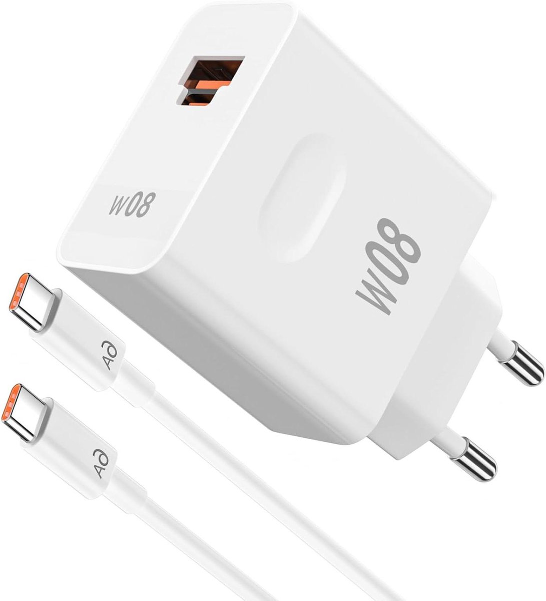 Snellader - Oplader Adapter - Mobiel Opladen - Krachtige 80W Output - 1 Meter Kabel - Wit