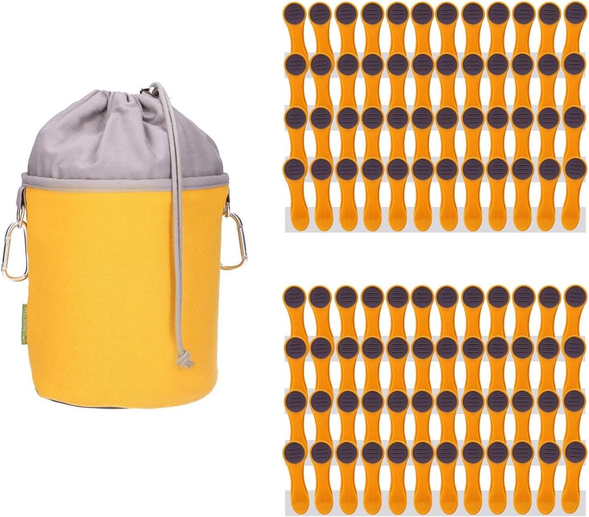 Wasknijpers Set - Kledingklemmen - Was Ophangen - Softgrip Design - 96 Stuks - Geel Oranje