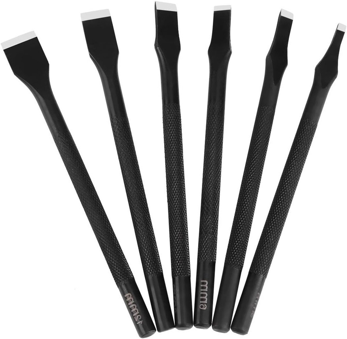 Set van 6 Leer Ponsen 3mm-12mm, Rechte Plakpunzen voor Leerbewerking en DIY Projecten