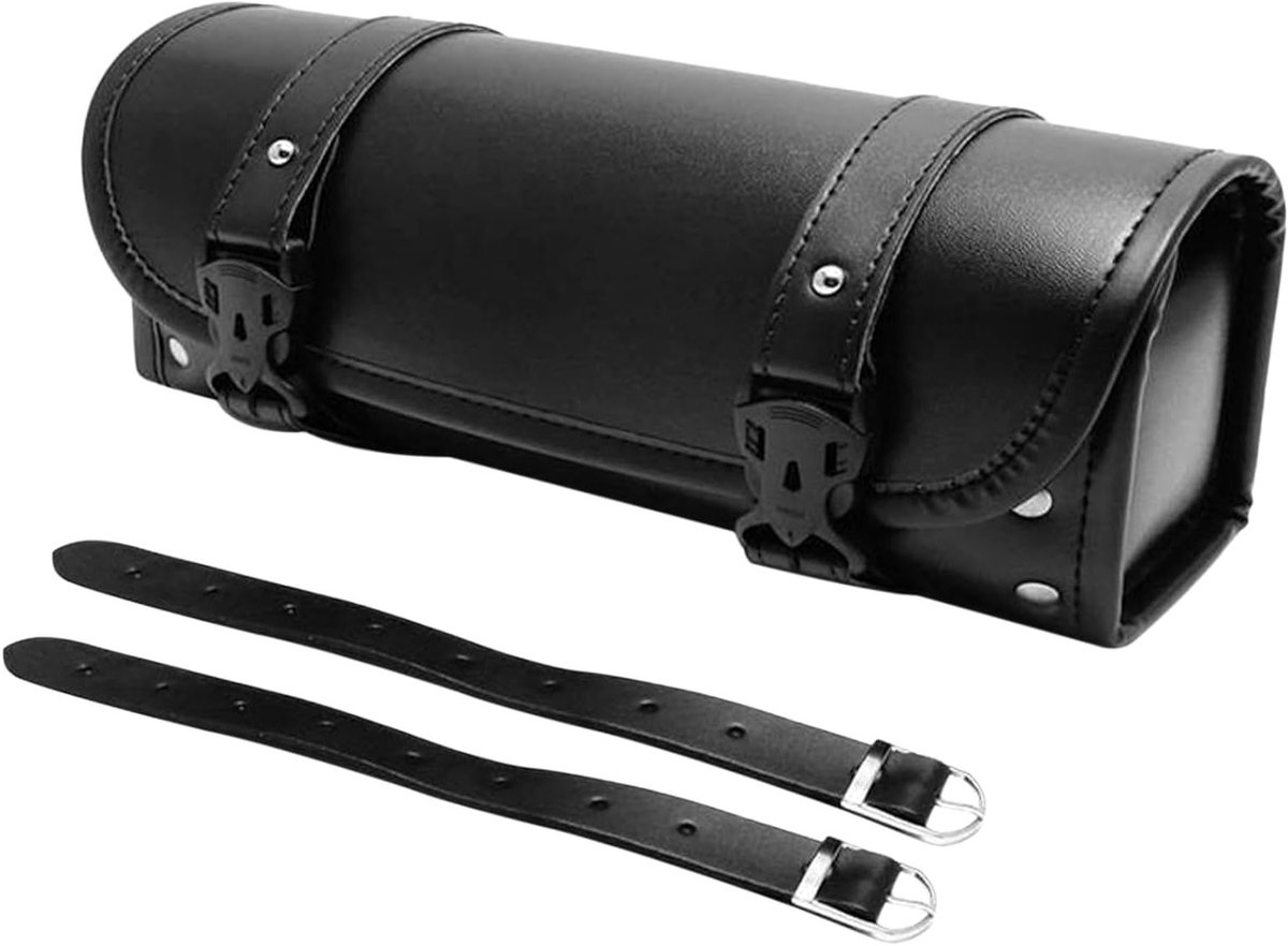 Universele PU Leren Motorzadeltas, Waterdichte Handvat Tas met Verstelbare Bandjes voor Gereedschap en Accessoires