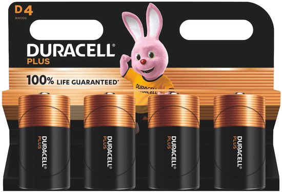 Pile D (mono) Duracell Plus-D K4 Alcaline 1.5 V 4 pc(s)