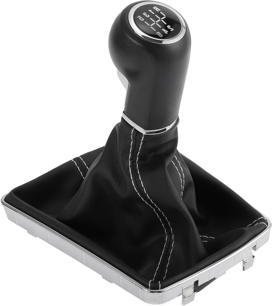 Schakelknop met afdekking - Versnellingspook - Auto interieur - 6 versnellingen - 1 stuk - Zwart zilver
