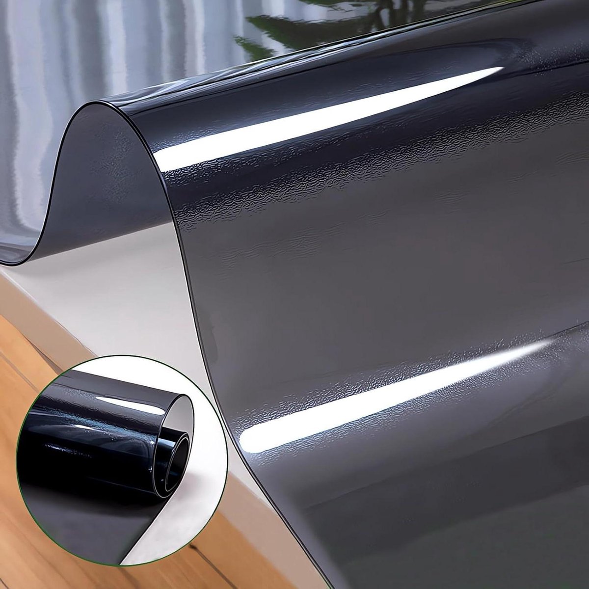 Tafelhoes Protector - Tafelkleed PVC - Bureau Beschermen - Waterdicht Krasbestendig - 60 x 60 cm - Transparant Zwart
