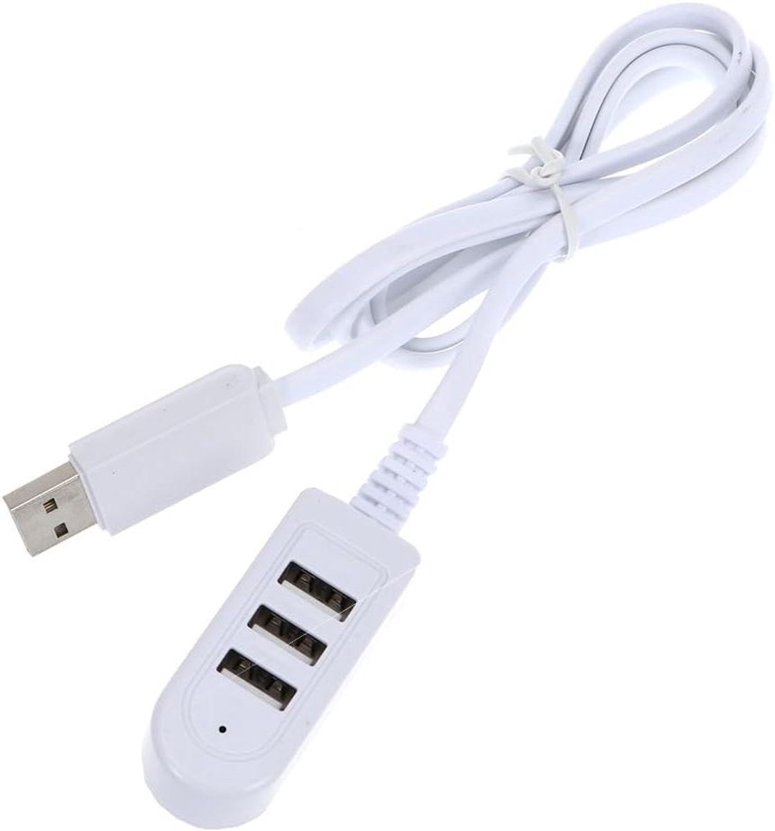 USB Hub - Verlengkabel Hub - Apparaten Koppelen - Offline Opladen Mogelijk - 3 Poorten - Wit