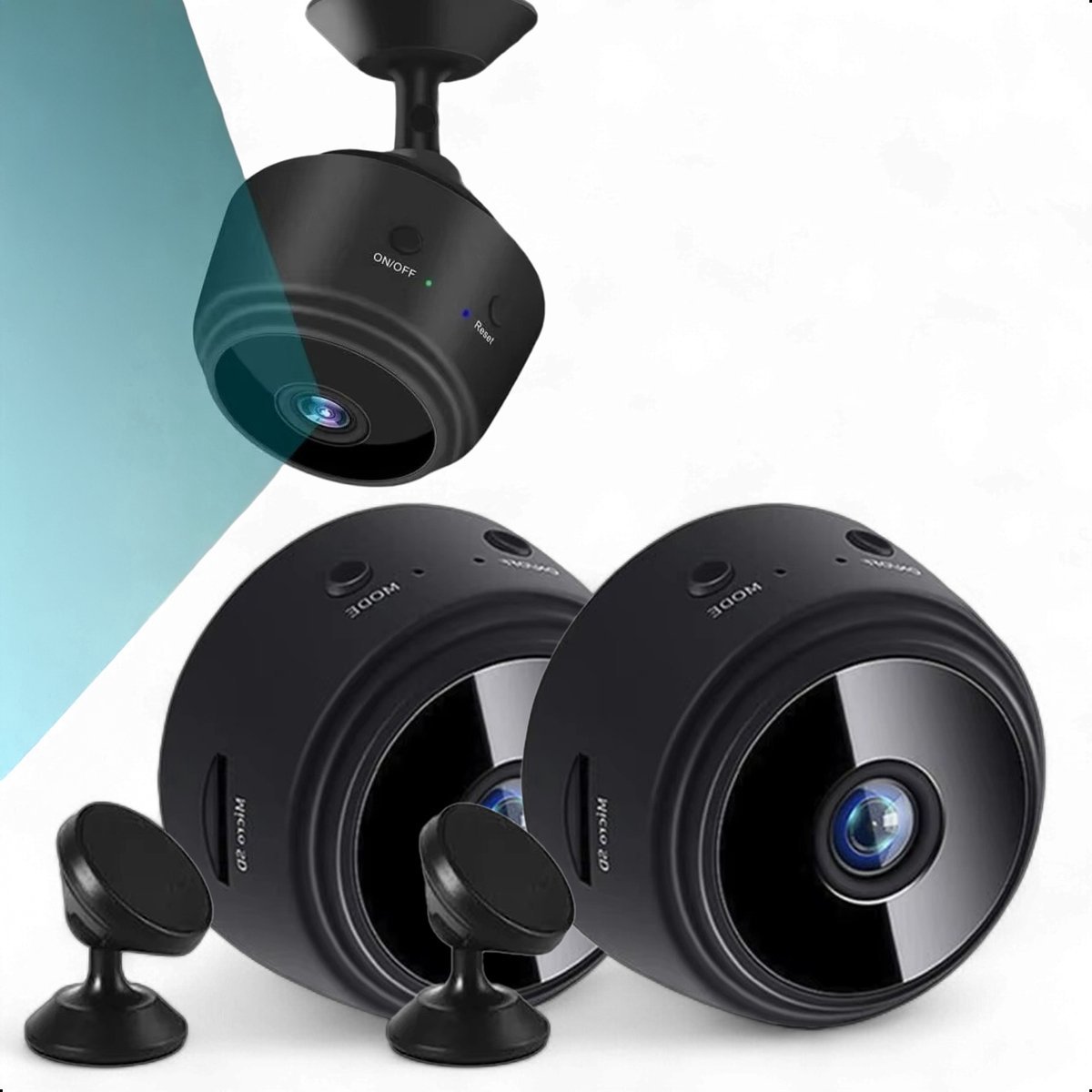 Tech Essentials Mini Verborgen Spy Camera - 1080P - Met WiFi APP - Micro Geheime Beveiligingscamera - Binnenhuis - Spionage - afluisterapparatuur - Zwart - 2-Pack