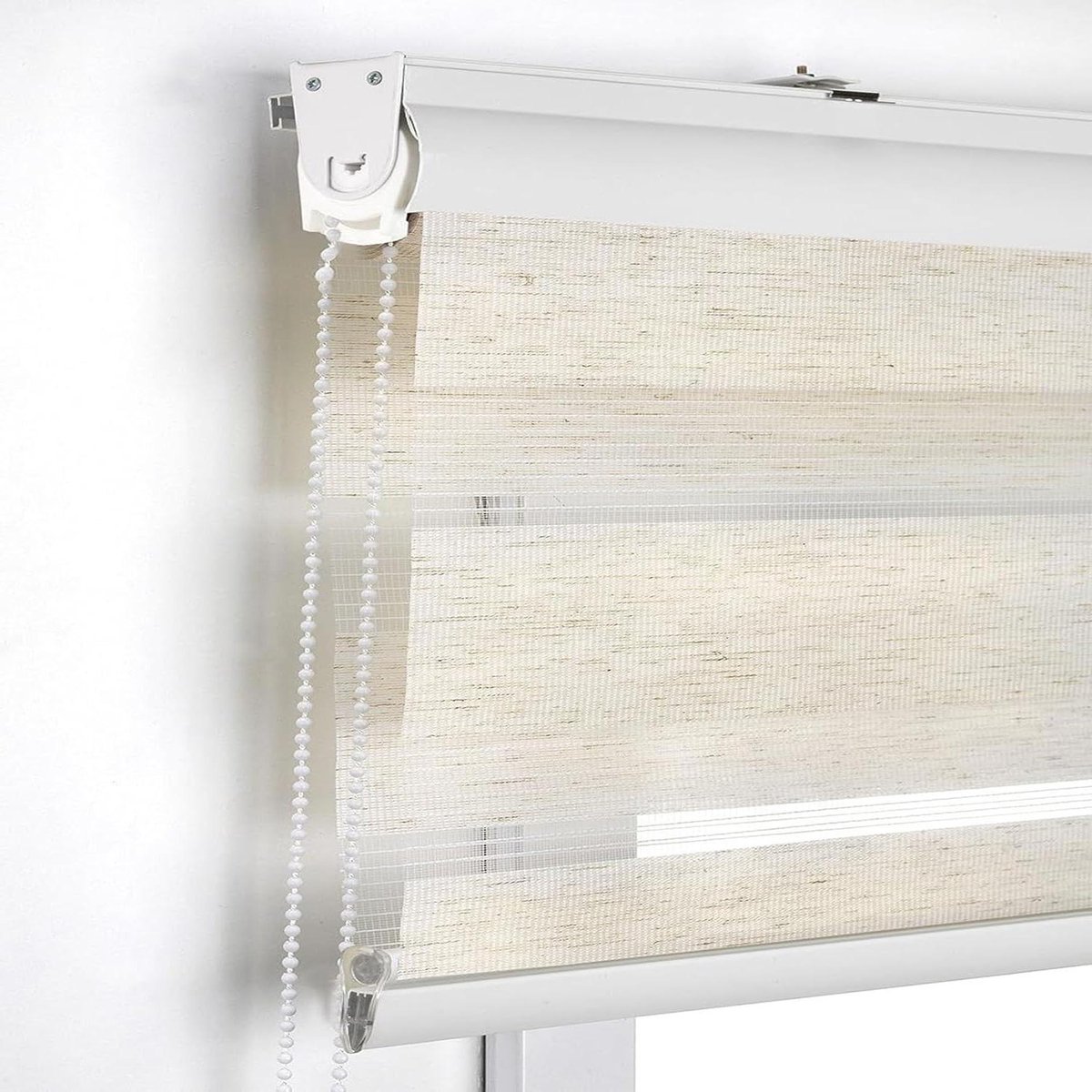 Raamjaloezieën - Zonwering Gordijn - Privacy Lichtfiltering - Eenvoudige Installatie - 80 x 140 cm - Beige