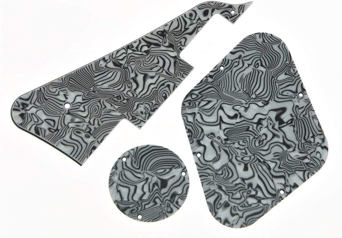Zebra Stripe LP Pickguard en Backplate Switch Plate Cavity Covers voor Elektrische Gitaar, Geschikt voor Les Paul Modellen